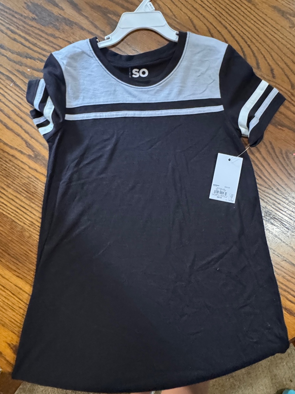 Kohl's SO Black and Gray Short Sleeve Casual Dress